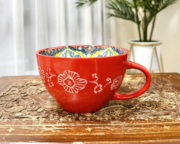 Bambi Bohemian Ceramic Mug-Red