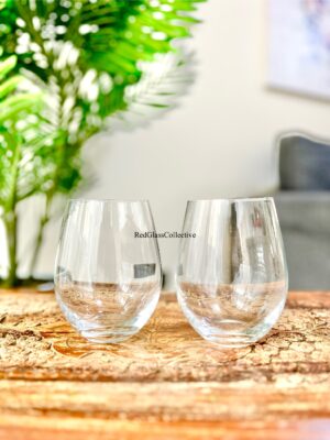 Clear Stemless Wine Glass Set