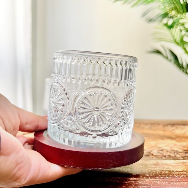 Glenn Rotating Whiskey Glass -Dotted Design