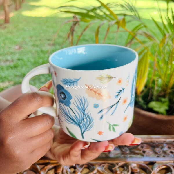 Polly Petal Ceramic Mug - Baby Blue