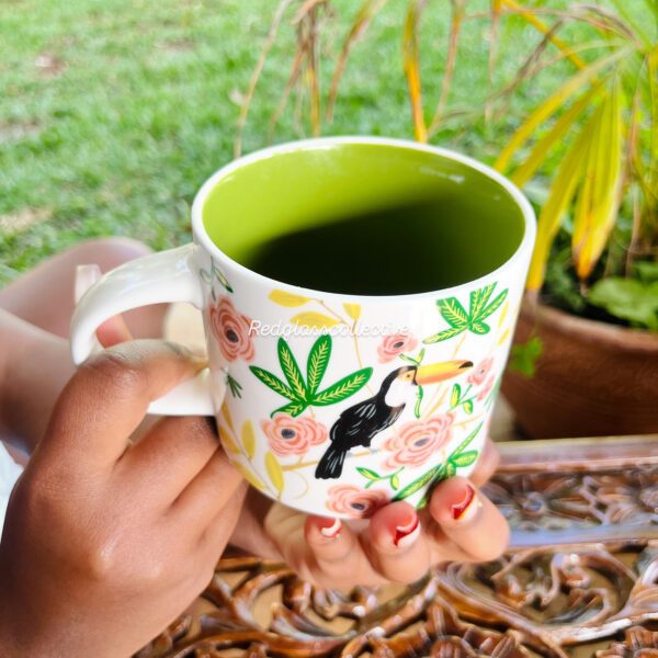 Polly Petal Ceramic Mug -Green