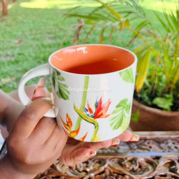Polly Petal Ceramic Mugs - Orange