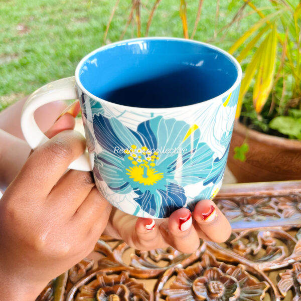 Polly Petal Ceramic Mug - Blue