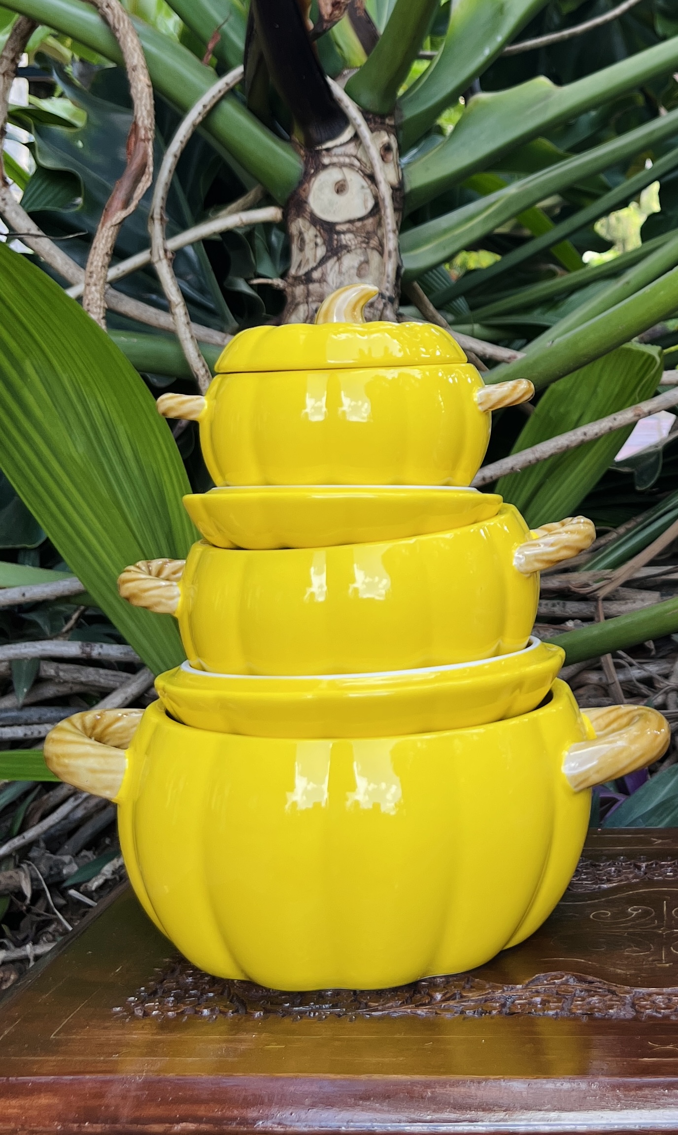 Pamy Pumpkin Serving Pot Set -Yellow