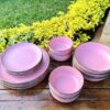 Terry Color Glazed Stoneware Dinnerset -16pc Pink