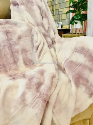 Emma Tie & Dye Flannel Throw Blanket - Purple Hue