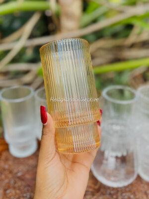 Cherry Ribbed Glass - Brown