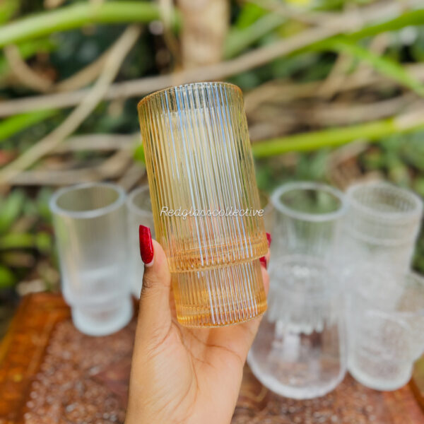 Cherry Ribbed Glass - Brown