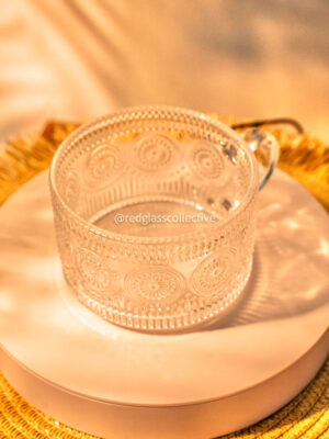 Connie Clear Glass Mug- Sunflower