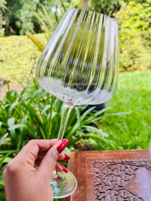 Sally Ribbed Red Wine Glass