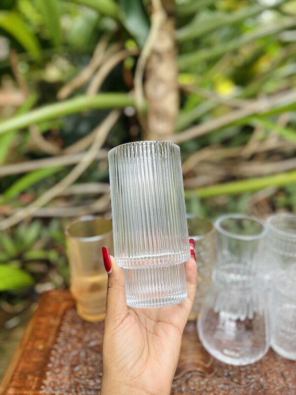 Cherry Ribbed Glass - Clear