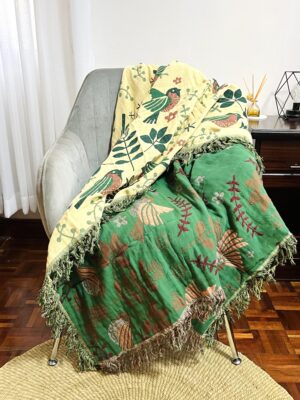 Imani Cotton Jacquard Throw Blanket - Cream