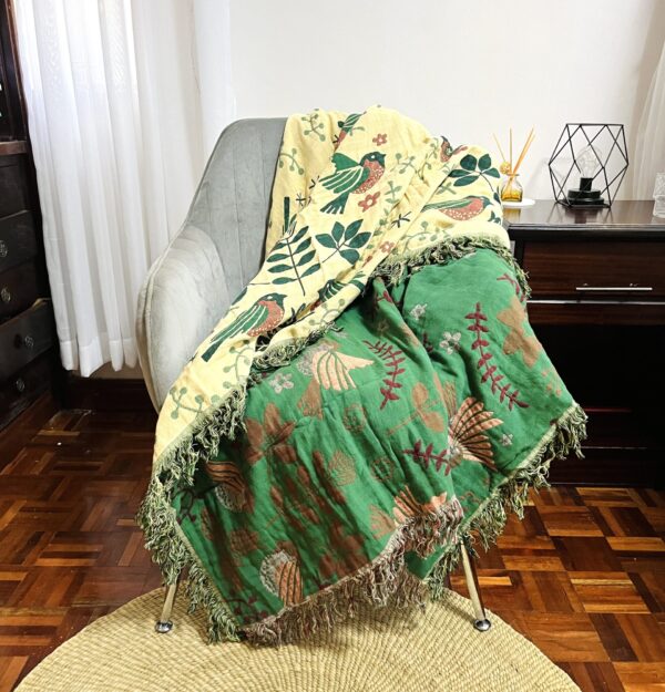 Imani Cotton Jacquard Throw Blanket - Cream