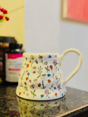 Large Flora Ceramic Mug - White
