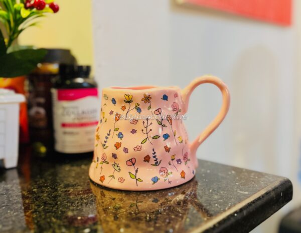 Large Flora Ceramic Mug - Pink