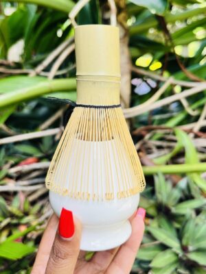Bamboo Matcha Whisk & Ceramic Whisk Holder