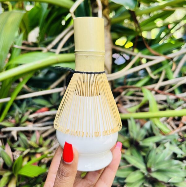 Bamboo Matcha Whisk & Ceramic Whisk Holder